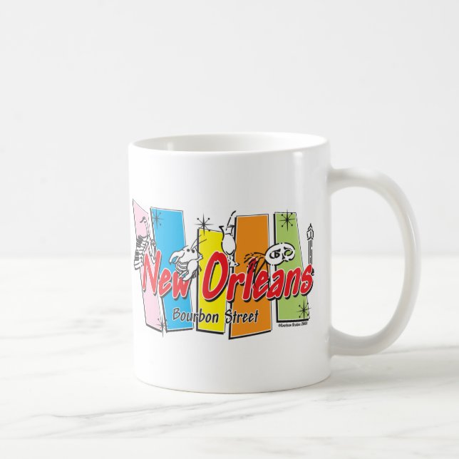 Caneca De Café Novo-Orleans-Retro (Direita)