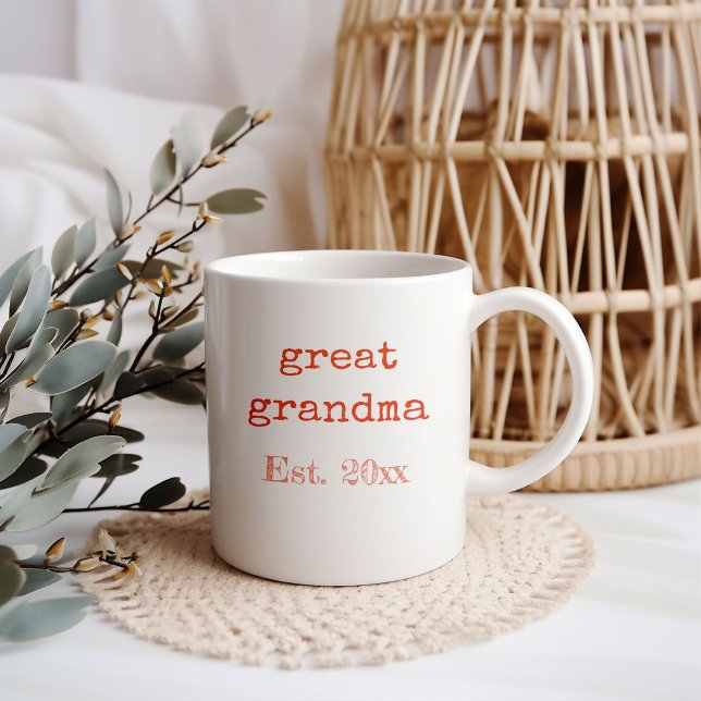 Caneca De Café Novos Excelentes, Avó, Namorada (Great Grandma baby birth announcement mug)