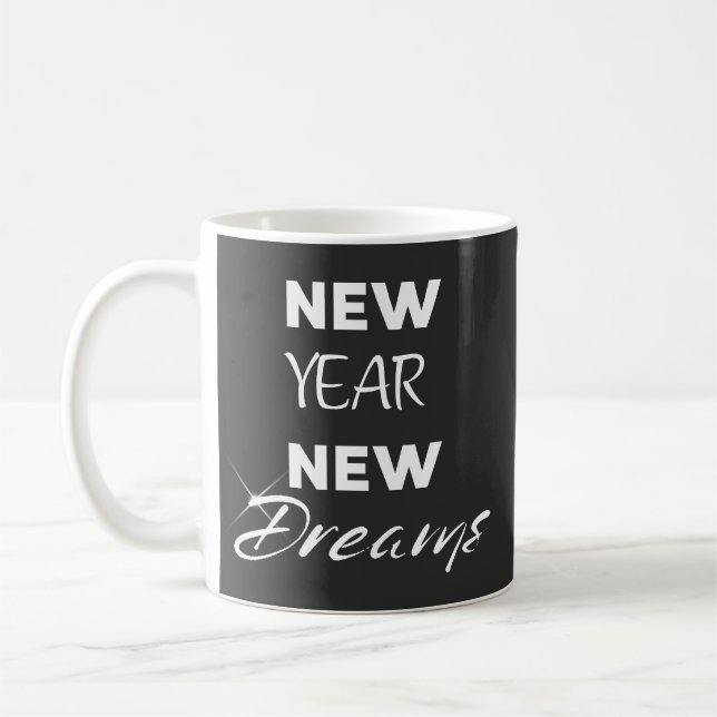 Caneca De Café Novos Sonhos de Ano Novo (Esquerda)