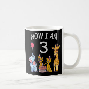 Caneca De Café Now I am 3 year old 3rd Birthday at the Zoo