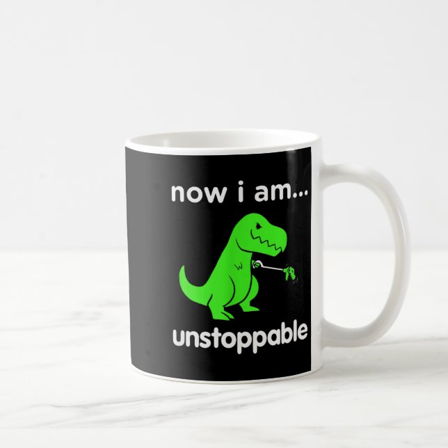 Caneca De Café Now I Am Unstoppable T-rex Funny Grabber Dinosaur  (Direita)