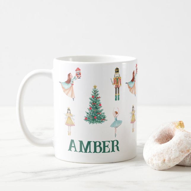 Caneca De Café Noz-cracker personalizado e Ballerina - Natal boni (Com Donut)