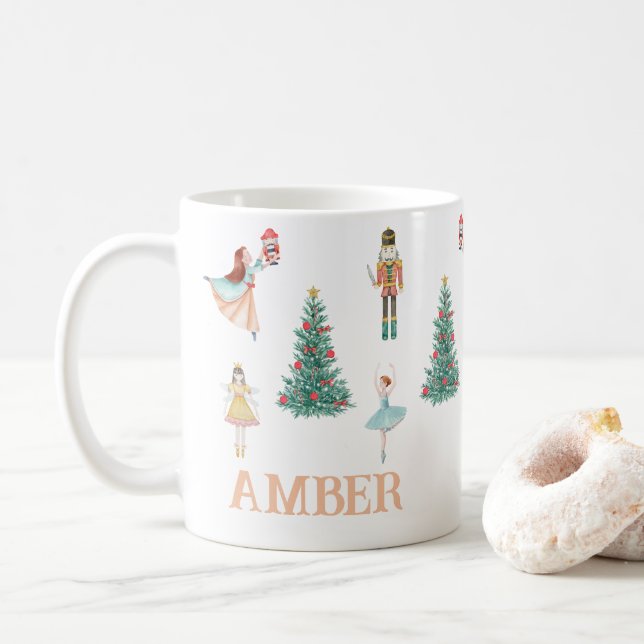 Caneca De Café Noz-cracker personalizado e Ballerina - Natal boni (Com Donut)