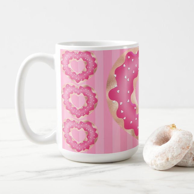 Caneca De Café Noz Rosa do Coração (Com Donut)