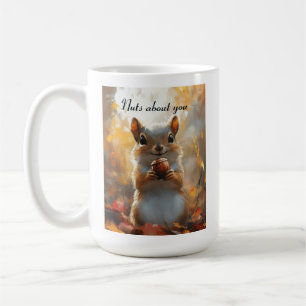 Caneca De Café Nozes de Esquilo Engraçado Sobre Você Pintura Flor