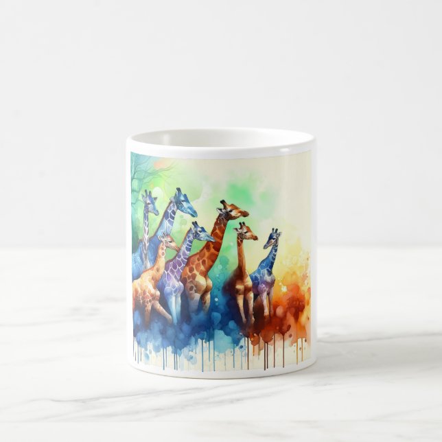 Caneca De Café Nubian Giraffes AREF2202 - Watercolor (Centro)