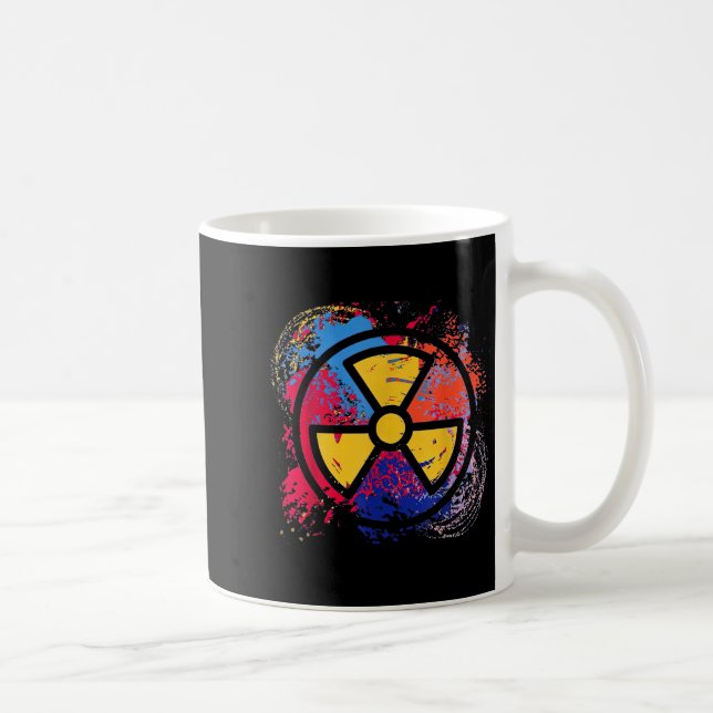Caneca De Café Nuclear Medicine Radiation Symbol Colorful Radiolo (Direita)