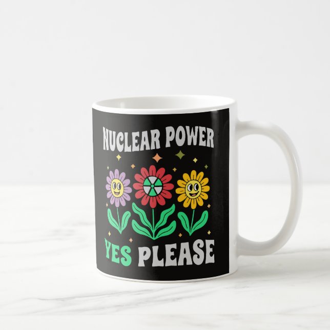 Caneca De Café Nuclear power yes please smiling flowers (Direita)