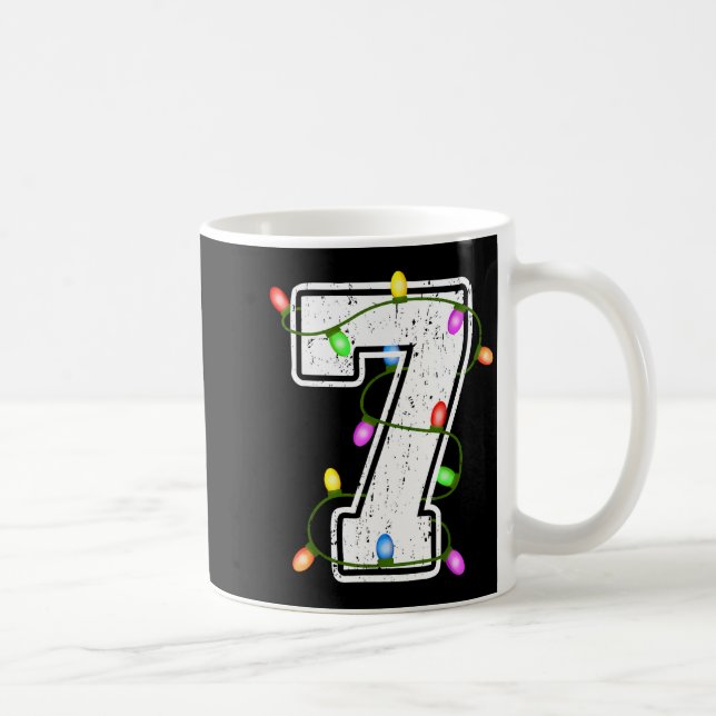 Caneca De Café Number 7 7th Birthday Boy Christmas Happy Birthday (Direita)