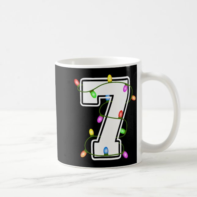 Caneca De Café Number 7 7th Birthday Boy Christmas Happy Birthday (Direita)