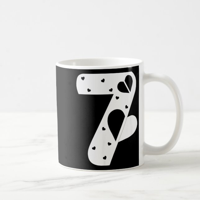 Caneca De Café Number 7 Hearts Love 67 Couple Matching Christmas  (Direita)