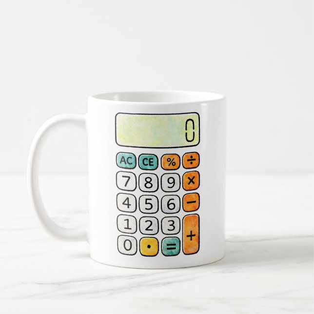 Caneca De Café Number Day Calculator Math Design for Kids (Esquerda)