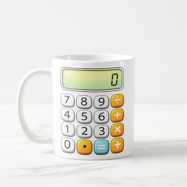 Caneca De Café Number Day Classic Calculator Math Design (Esquerda)