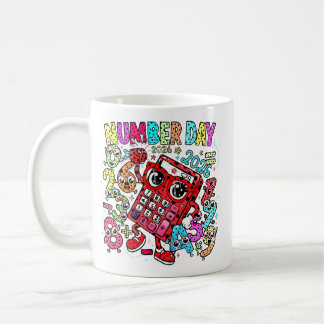 Caneca De Café Number Day Maths Mug | Fun Calculator Character