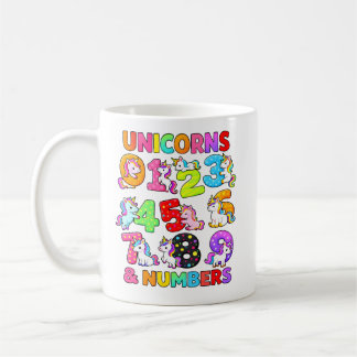 Caneca De Café Number Day Unicorn Numbers Math Design for Kids