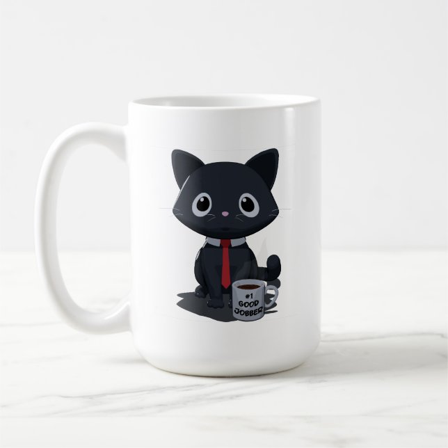 Caneca De Café Number One Good Jobber Cat Mug (Esquerda)