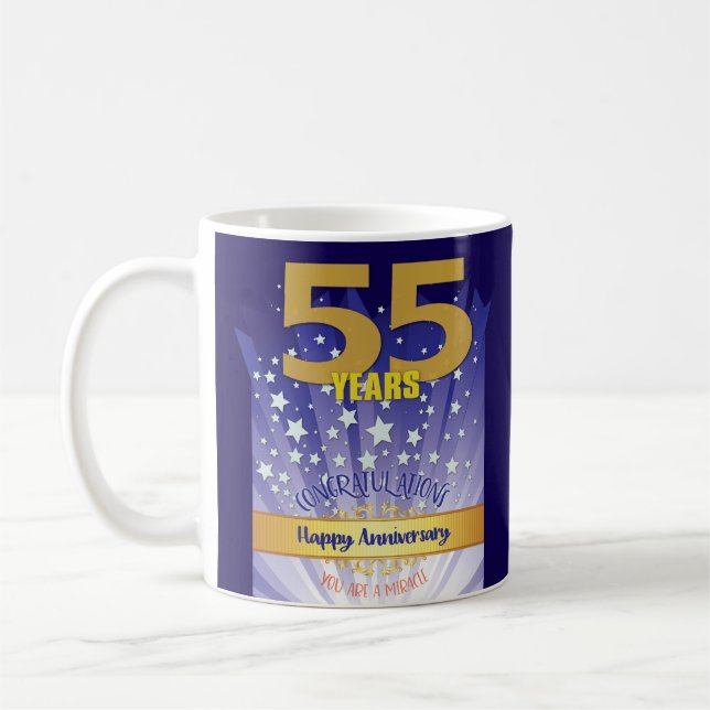Caneca De Café Numeral de Negrito de Aniversário de Recuperação P (Esquerda)