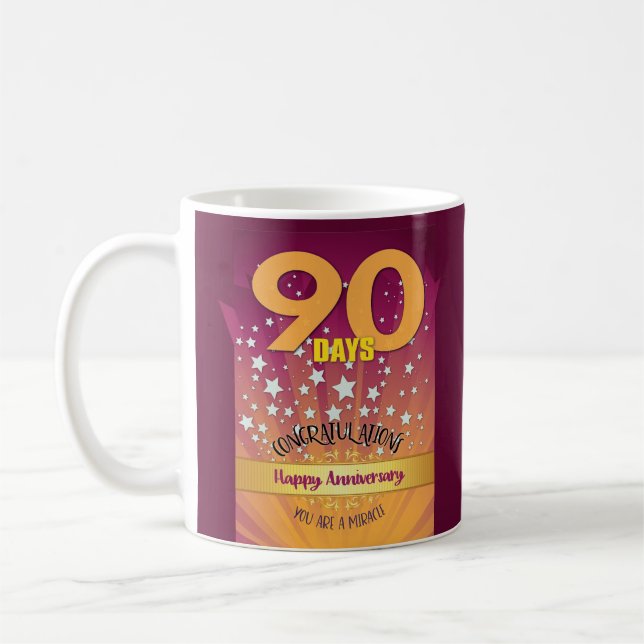Caneca De Café Numeral Negrito de Aniversário de Recuperação PERS (Esquerda)