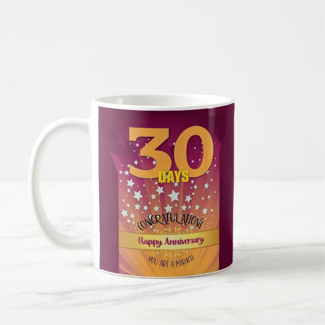Caneca De Café Numeral Negrito de Aniversário de Recuperação PERS (Esquerda)