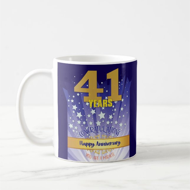 Caneca De Café Numeral Negrito de Aniversário de Recuperação PERS (Esquerda)