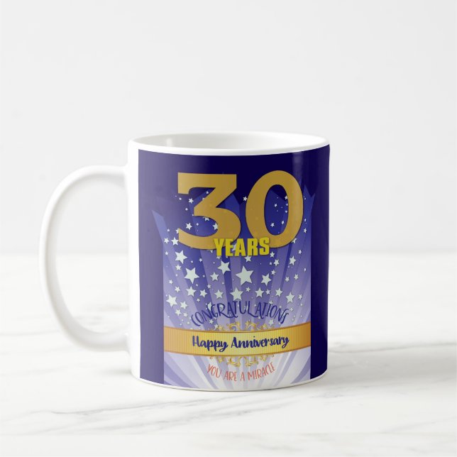 Caneca De Café Numeral Negrito de Aniversário de Recuperação PERS (Esquerda)