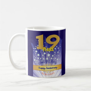Caneca De Café Numeral Negrito de Aniversário de Recuperação PERS
