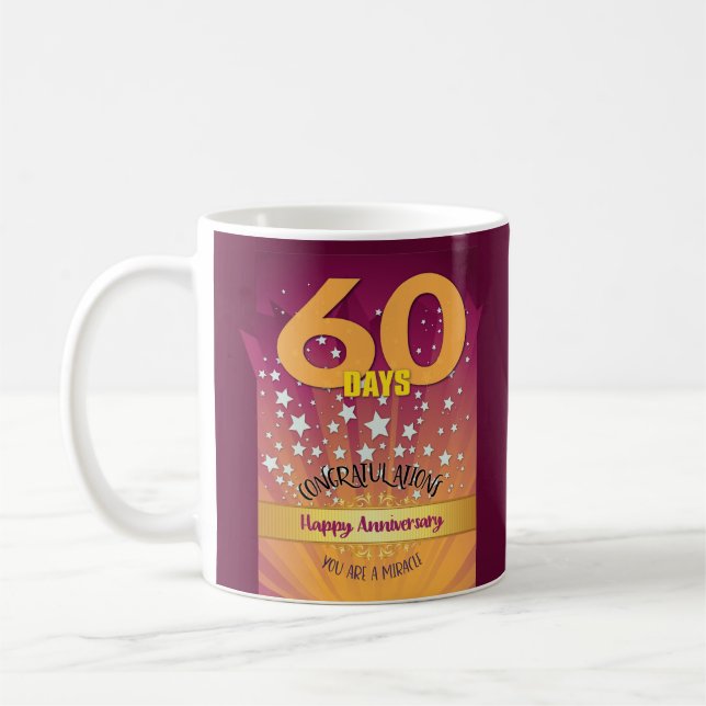 Caneca De Café Numeral Negrito de Aniversário de Recuperação PERS (Esquerda)