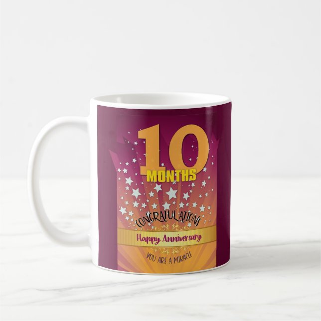 Caneca De Café Numeral Negrito de Aniversário de Recuperação PERS (Esquerda)
