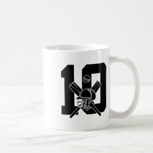 Caneca De Café Número 10 Anos Críquete 10º Aniversário