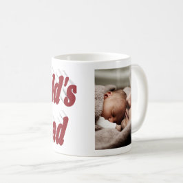 Caneca De Café Número 1 Pai foto burgundy texto