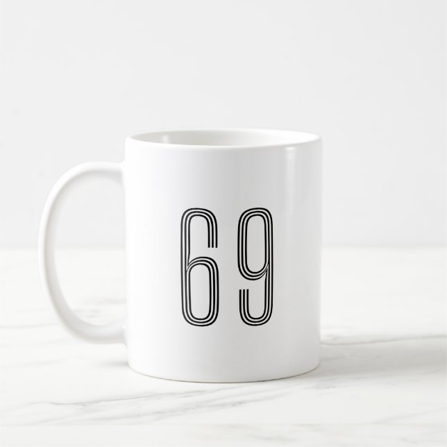 Caneca De Café Número 69 Wifey/Husby Custom Bride, Fiance Gift (Esquerda)