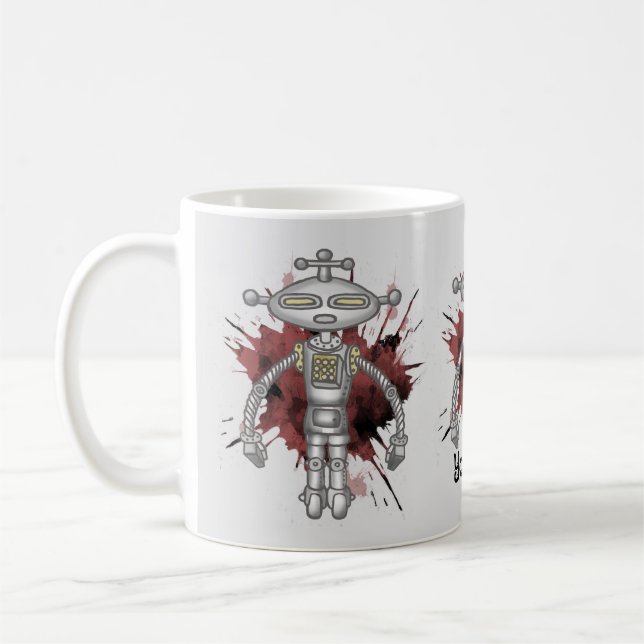 Caneca De Café Número 6 robô de ficção científica  (Esquerda)
