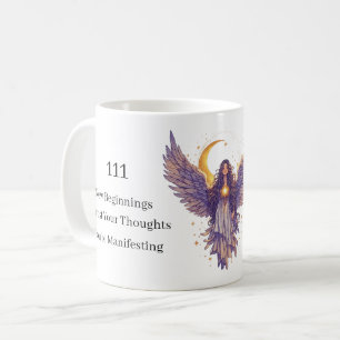 Caneca De Café Número de Anjo Personalizado Arte Celestial