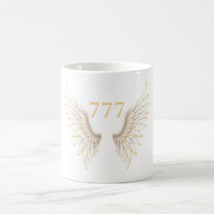 Caneca De Café Número de Anjo Personalizado com Asas Elegantes