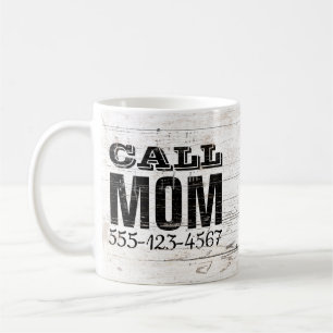 Caneca De Café Número de telefone da mamã da chamada