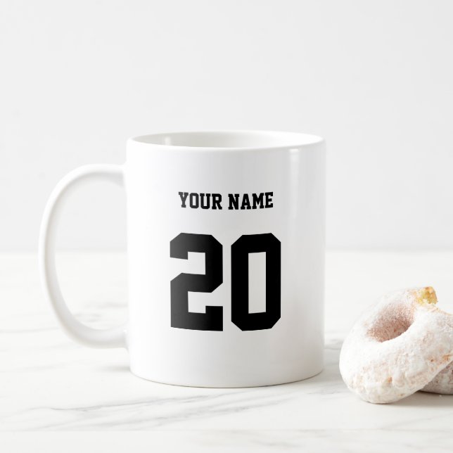 Caneca De Café Número e nome personalizados (Com Donut)