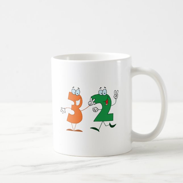 Caneca De Café Número Feliz 32 (Direita)