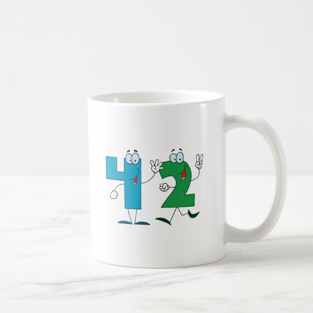 Caneca De Café Número feliz 42 (Direita)
