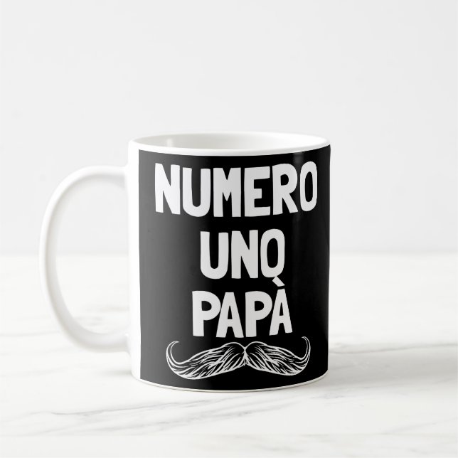 Caneca De Café Numero Uno Papa Pai italiano Pai número 1 (Esquerda)