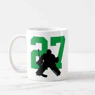 Caneca De Café Número verde do jogador de golfe de hóquei perso