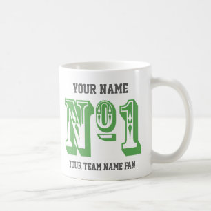 Caneca De Café Número Verde Personalizado 1 Equipe Esportiva Fã P
