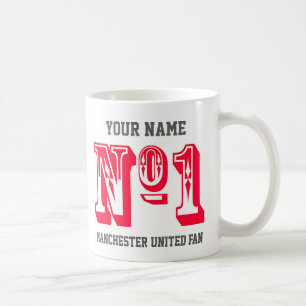 Caneca De Café Número Vermelho Personalizado 1 Fã de Equipe Espor