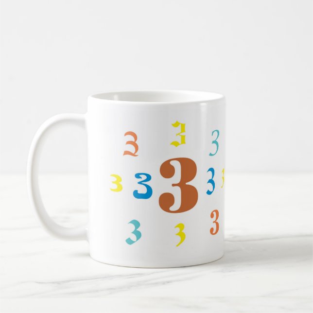 Caneca De Café Numerologia 3 (Esquerda)
