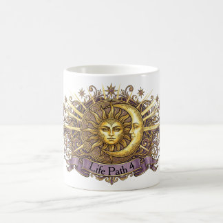 Caneca De Café Numerologia do Caminho da Vida do Sol & Lua Celest