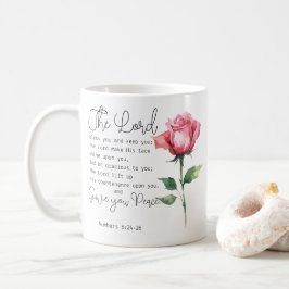 Caneca De Café Números 6:24-26 O Senhor Abençoa-te a Rosa