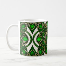 Caneca De Café Números Celtas Emerald Green e Silver