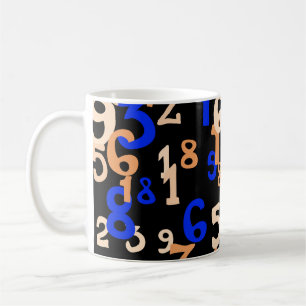 Caneca De Café Números de queda em abstrato de fundo. Abstrato