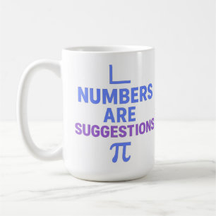 Caneca De Café Números São Sugestões Azul Roxo Minimalista Matemá