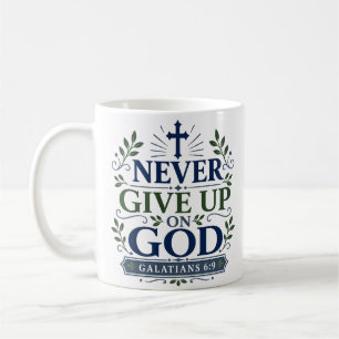 Caneca De Café Nunca Desista de Deus Citação de Esperança Escritu