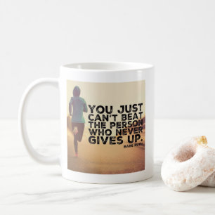 Caneca De Café Nunca Desistir - Executando Workout Inspirational